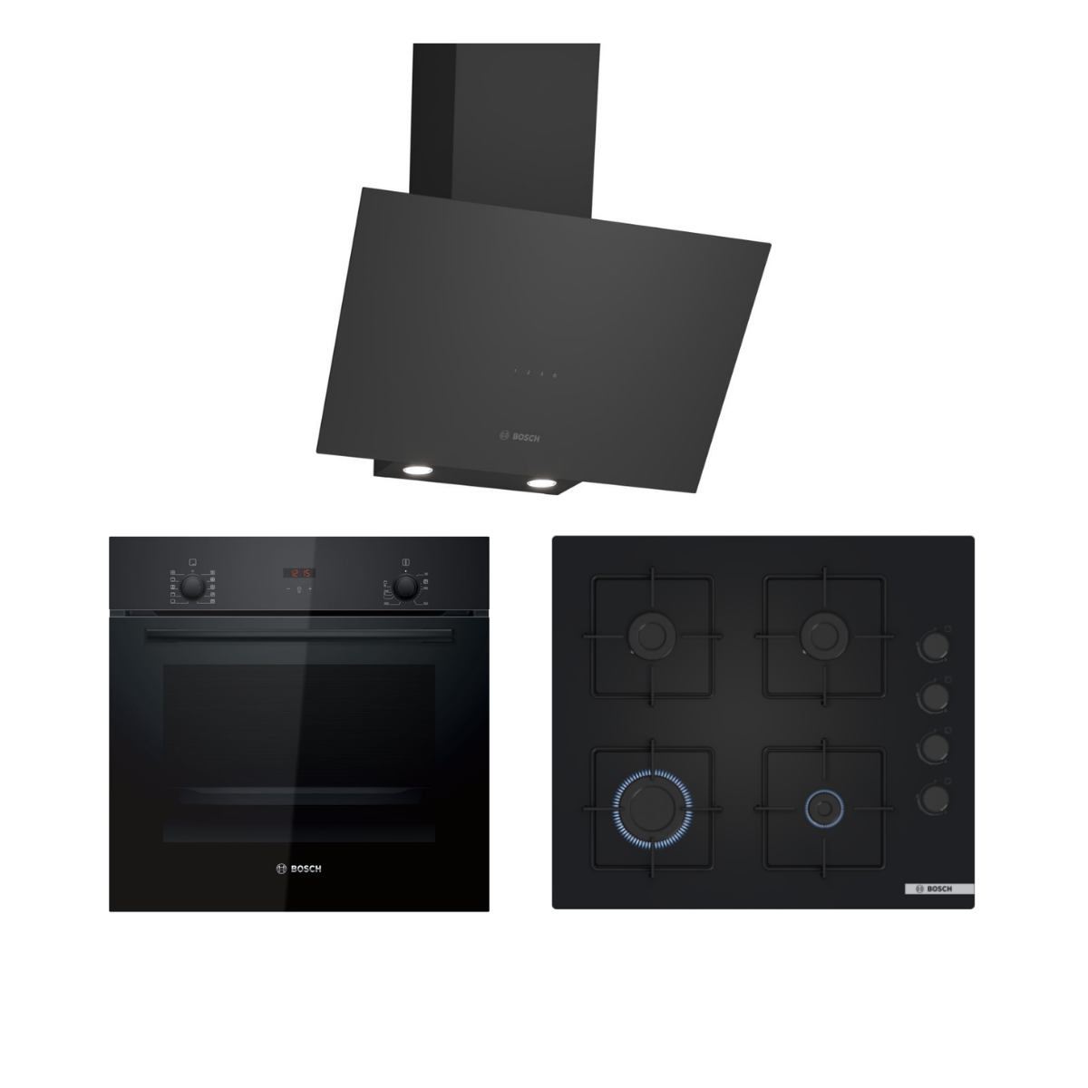 Bosch Ankastre Set (HBF512BB1T - POP6C6P30 - DWK64PJ60T)