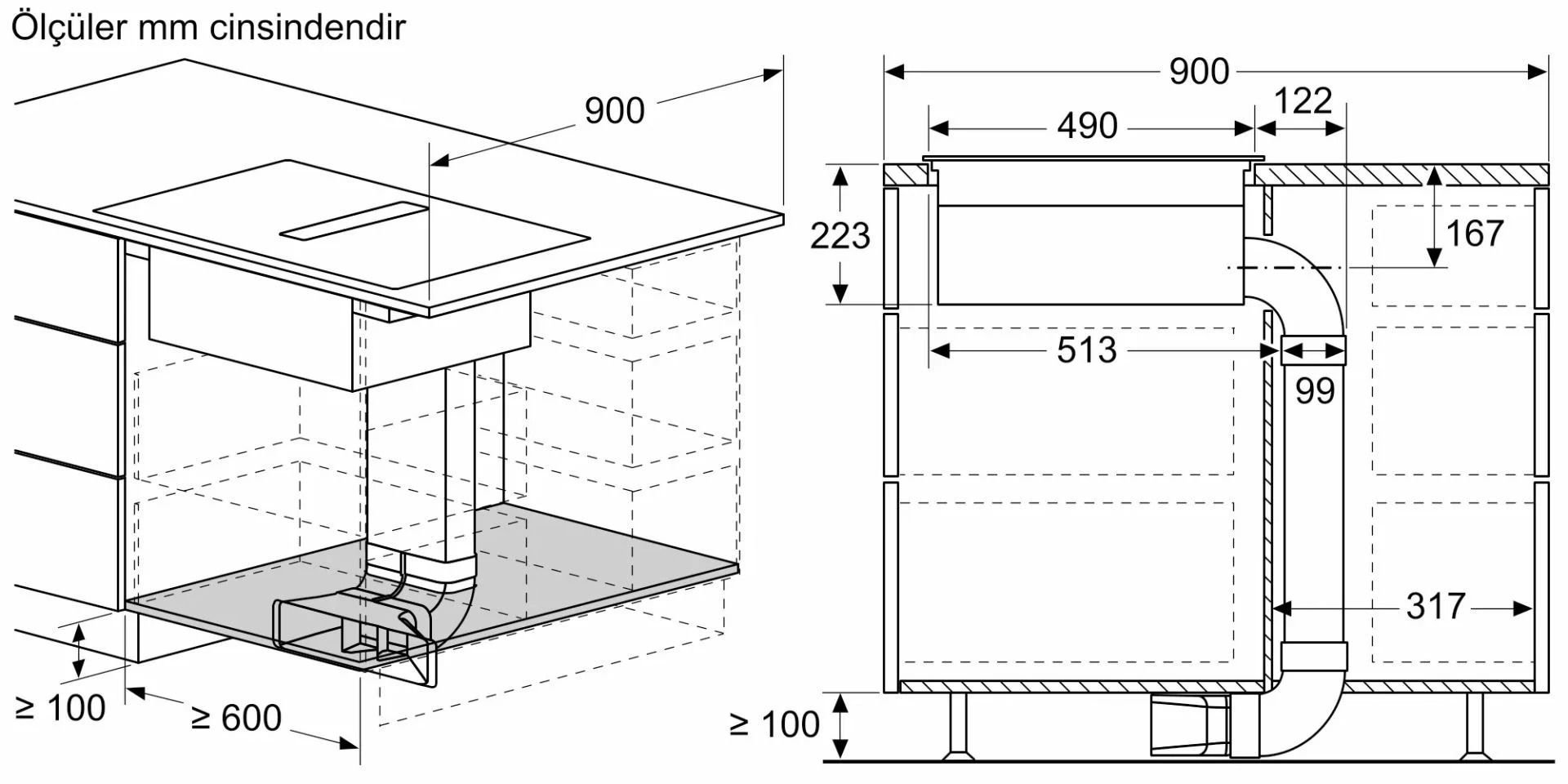 Bosch PVS811B16E Davlumbaz Entegreli İndüksiyonlu Ocak