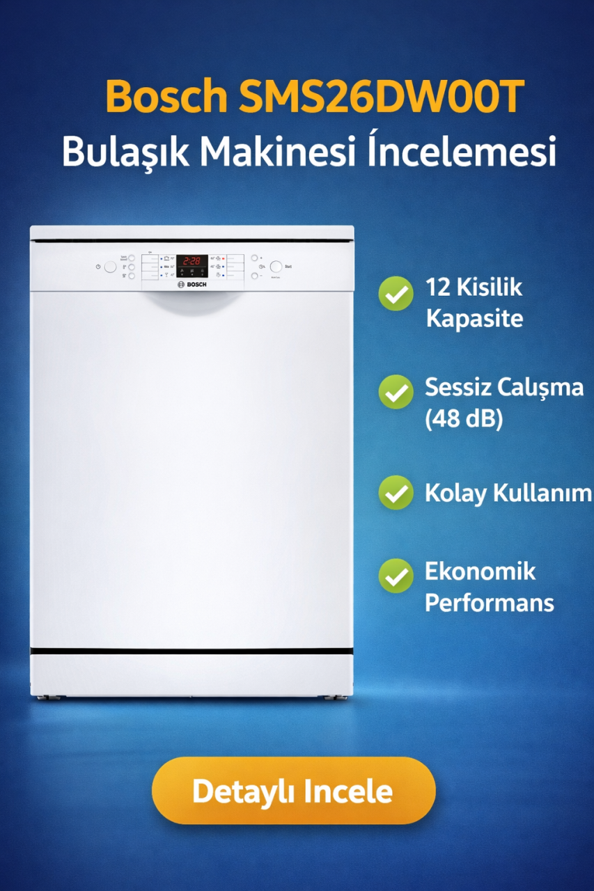 Bosch SMS26DW00T Bulaşık Makinesi İncelemesi: Ekonomik ve Güvenilir Temizlik