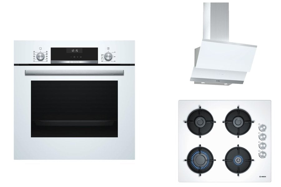 Bosch Beyaz Ankastre Set HBJ558YW0T, DWK065G20T, POP6C2O10O