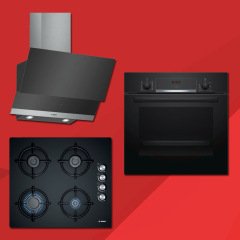 Bosch Siyah Ankastre Set HBF534EB0T, POP6C6O10O, DWK065G60T