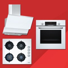 Bosch Beyaz Ankastre Set HBF534EW0T, POP6C2O10O, DWK065G20T