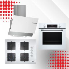 Bosch HBF534EW3T - POP7C2O12O - DWK65AD20 Ankastre Set
